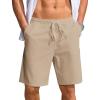 imageCOOFANDY Mens Casual Shorts Lightweight Elastic Waist Drawstring Summer Beach Shorts with PocketsKhaki