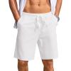 imageCOOFANDY Mens Casual Shorts Lightweight Elastic Waist Drawstring Summer Beach Shorts with PocketsWhite