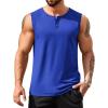 imageCOOFANDY Mens Casual Tank Top Sleeveless Henley Shirts Muscle Fit T ShirtSapphire Blue