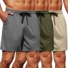 imageCOOFANDY Mens Gym Shorts 3 Pack Mesh Athletic Workout Shorts Lightweight Quick Dry Drawstring Shorts with PocketsDark GreyArmy GreenKhaki