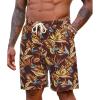 Wine Red&golden Tropical Print