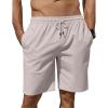 imageCOOFANDY Mens Linen Shorts Casual Summer Beach Shorts Elastic Waist Drawstring Vacation Shorts with PocketsLight Gray