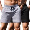 imageCOOFANDY Mens Running Athletic Shorts 5 Inch 2 Pack Gym Workout Shorts Fitted Exercise Hiking Shorts with Zipper Pocket01blackGrey