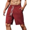 imageCOOFANDY Mens Sweat Shorts 9quot Drawstring Elastic Waist Gym Workout Shorts Casual Athletic Jogger Knit Shorts with PocketsWine Red