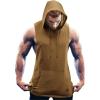imageCOOFANDY Mens Workout Hooded Tank Tops Bodybuilding Muscle Cut Off T Shirt Sleeveless Gym HoodiesBrown
