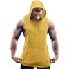 imageCOOFANDY Mens Workout Hooded Tank Tops Bodybuilding Muscle Cut Off T Shirt Sleeveless Gym HoodiesYellow