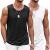 imageCOOFANDY Mens Workout Tank Top 2 Pack Casual Soft Sleeveless Gym Muscle Shirts Bodybuilding TeeBlackwhite