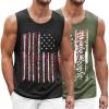 imageCOOFANDY Mens Workout Tank Top 2 Pack Casual Soft Sleeveless Gym Muscle Shirts Bodybuilding TeeUsa Flag 2