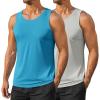 imageCOOFANDY Mens Workout Tank Tops UPF 50 Sleeveless Gym Muscle Shirts Cooling Quick Dry Bodybuilding Tanks for Swim BeachLight GrayRoyal Blue