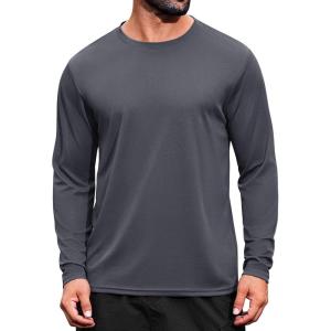 imageCOOFANDY Long Sleeve Shirts for Men Moisture Wicking Activewear TShirts Sun Protection ShirtsDark Grey