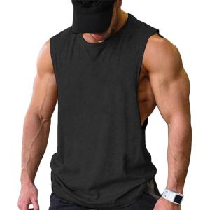 imageCOOFANDY Men Workout Tank Top 2 Pack Gym Bodybuilding Sleeveless Muscle T ShirtsBlack1pcs