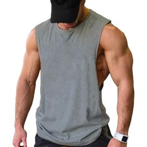 imageCOOFANDY Men Workout Tank Top 2 Pack Gym Bodybuilding Sleeveless Muscle T ShirtsGrey1pcs