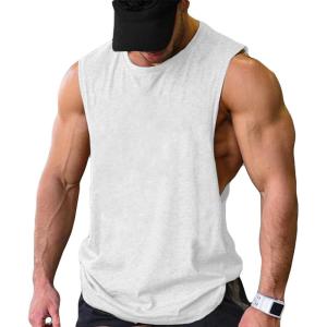 imageCOOFANDY Men Workout Tank Top 2 Pack Gym Bodybuilding Sleeveless Muscle T ShirtsWhite1pcs