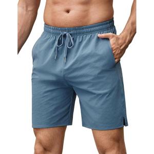 imageCOOFANDY Mens Athletic Running Shorts 7quot Quick Dry Lightweight Workout Gym Basketball Hiking Shorts with PocketsBlue