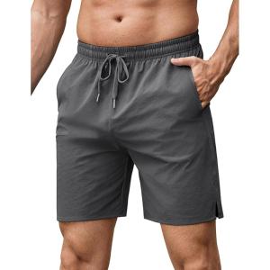 imageCOOFANDY Mens Athletic Running Shorts 7quot Quick Dry Lightweight Workout Gym Basketball Hiking Shorts with PocketsDark Grey