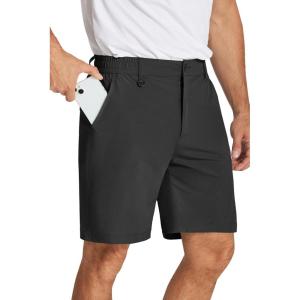 imageCOOFANDY Mens Golf Shorts 8 Inch Lightweight Quick Dry Casual Dress Shorts Hiking Travel Shorts with PocketsBlack