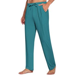 imageCOOFANDY Mens Open Bottom Sweatpants Casual Yoga Pants Lightweight Jogger Lounge Pants with PocketsOcean Blue