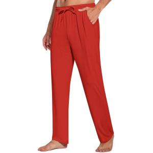 imageCOOFANDY Mens Open Bottom Sweatpants Casual Yoga Pants Lightweight Jogger Lounge Pants with PocketsRed