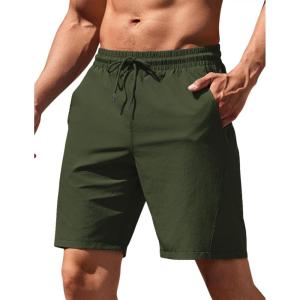 imageCOOFANDY Mens Running Athletic Shorts 9quot Gym Workout Lightweight Elastic Waist Sports ShortsArmy Green
