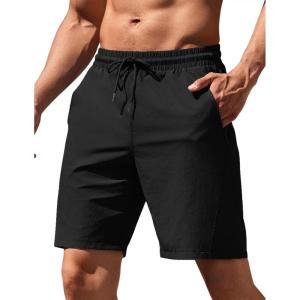 imageCOOFANDY Mens Running Athletic Shorts 9quot Gym Workout Lightweight Elastic Waist Sports ShortsBlack