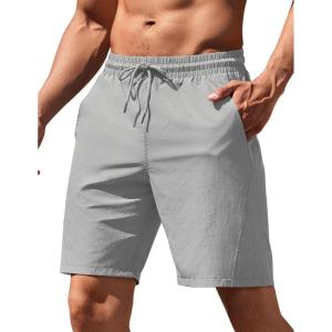 imageCOOFANDY Mens Running Athletic Shorts 9quot Gym Workout Lightweight Elastic Waist Sports ShortsLight Grey