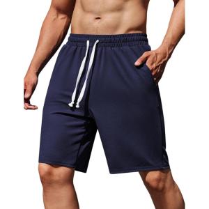 imageCOOFANDY Mens Sweat Shorts 9quot Drawstring Elastic Waist Gym Workout Shorts Casual Athletic Jogger Knit Shorts with PocketsNavy Blue