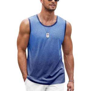 imageCOOFANDY Mens Workout Tank Top 2 Pack Casual Soft Sleeveless Gym Muscle Shirts Bodybuilding TeeBlue