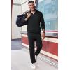 imageCOOFANDY 2 Piece Set for Men Casual 14 Zip Track Suits Set Long Sleeve Quarter Pullover Jogging Suits 2025 Fashion OutfitsAll Black