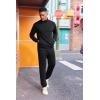 imageCOOFANDY 2 Piece Set for Men Casual 14 Zip Track Suits Set Long Sleeve Quarter Pullover Jogging Suits 2025 Fashion OutfitsAll Black