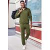 imageCOOFANDY 2 Piece Set for Men Casual 14 Zip Track Suits Set Long Sleeve Quarter Pullover Jogging Suits 2025 Fashion OutfitsArmy Green