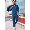 imageCOOFANDY 2 Piece Set for Men Casual 14 Zip Track Suits Set Long Sleeve Quarter Pullover Jogging Suits 2025 Fashion OutfitsBlue