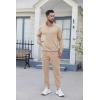 imageCOOFANDY 2 Piece Set for Men Casual 14 Zip Track Suits Set Long Sleeve Quarter Pullover Jogging Suits 2025 Fashion OutfitsCream