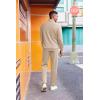 imageCOOFANDY 2 Piece Set for Men Casual 14 Zip Track Suits Set Long Sleeve Quarter Pullover Jogging Suits 2025 Fashion OutfitsCream