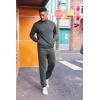 imageCOOFANDY 2 Piece Set for Men Casual 14 Zip Track Suits Set Long Sleeve Quarter Pullover Jogging Suits 2025 Fashion OutfitsDark Grey