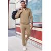 imageCOOFANDY 2 Piece Set for Men Casual 14 Zip Track Suits Set Long Sleeve Quarter Pullover Jogging Suits 2025 Fashion OutfitsKhaki