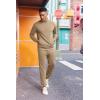 imageCOOFANDY 2 Piece Set for Men Casual 14 Zip Track Suits Set Long Sleeve Quarter Pullover Jogging Suits 2025 Fashion OutfitsKhaki