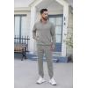 imageCOOFANDY 2 Piece Set for Men Casual 14 Zip Track Suits Set Long Sleeve Quarter Pullover Jogging Suits 2025 Fashion OutfitsLight Grey