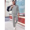 imageCOOFANDY 2 Piece Set for Men Casual 14 Zip Track Suits Set Long Sleeve Quarter Pullover Jogging Suits 2025 Fashion OutfitsLight Grey