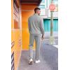 imageCOOFANDY 2 Piece Set for Men Casual 14 Zip Track Suits Set Long Sleeve Quarter Pullover Jogging Suits 2025 Fashion OutfitsLight Grey