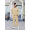 imageCOOFANDY 2 Piece Set for Men Casual 14 Zip Track Suits Set Long Sleeve Quarter Pullover Jogging Suits 2025 Fashion OutfitsLight Khaki