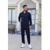 imageCOOFANDY 2 Piece Set for Men Casual 14 Zip Track Suits Set Long Sleeve Quarter Pullover Jogging Suits 2025 Fashion OutfitsNavy Blue