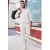 imageCOOFANDY 2 Piece Set for Men Casual 14 Zip Track Suits Set Long Sleeve Quarter Pullover Jogging Suits 2025 Fashion OutfitsWhite