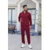 imageCOOFANDY 2 Piece Set for Men Casual 14 Zip Track Suits Set Long Sleeve Quarter Pullover Jogging Suits 2025 Fashion OutfitsWine Red