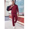 imageCOOFANDY 2 Piece Set for Men Casual 14 Zip Track Suits Set Long Sleeve Quarter Pullover Jogging Suits 2025 Fashion OutfitsWine Red