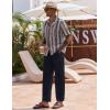 imageCOOFANDY Linen Pants Mens Lightweight Linen Pants Elastic Waist Beach Yoga Summer TrousersNavy Blue