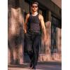 imageCOOFANDY Men Classic Fit Dress Pant Casual Flat Front Pant Expandable Waist Suit PantBlack