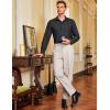 imageCOOFANDY Men Classic Fit Dress Pant Casual Flat Front Pant Expandable Waist Suit PantKhaki