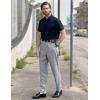 imageCOOFANDY Men Classic Fit Dress Pant Casual Flat Front Pant Expandable Waist Suit PantLight Grey Heather