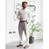imageCOOFANDY Men Classic Fit Dress Pant Casual Flat Front Pant Expandable Waist Suit PantLight Grey Heather