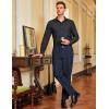 imageCOOFANDY Men Classic Fit Dress Pant Casual Flat Front Pant Expandable Waist Suit PantNavy Blue